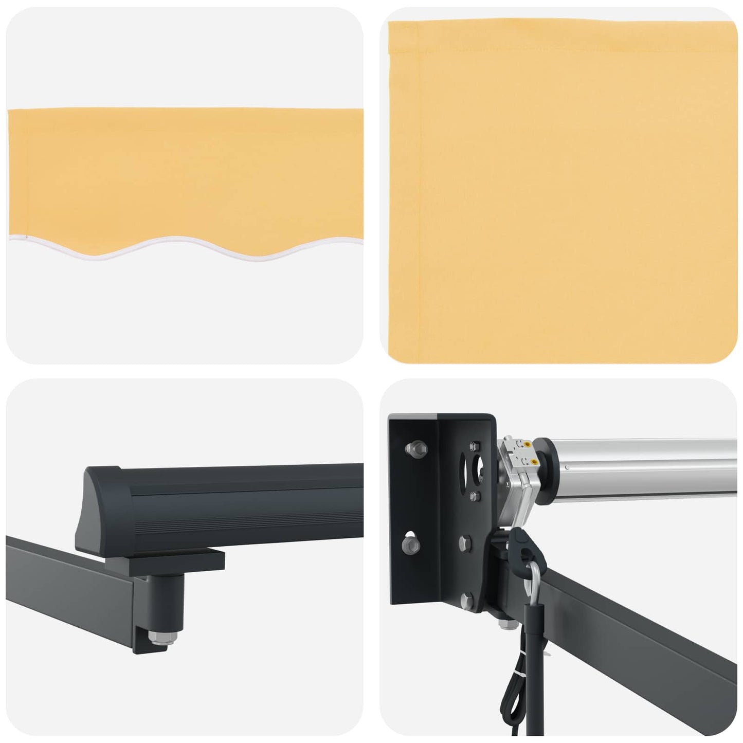 Electric Retractable Awning Sand 100% Polyester and Aluminium
