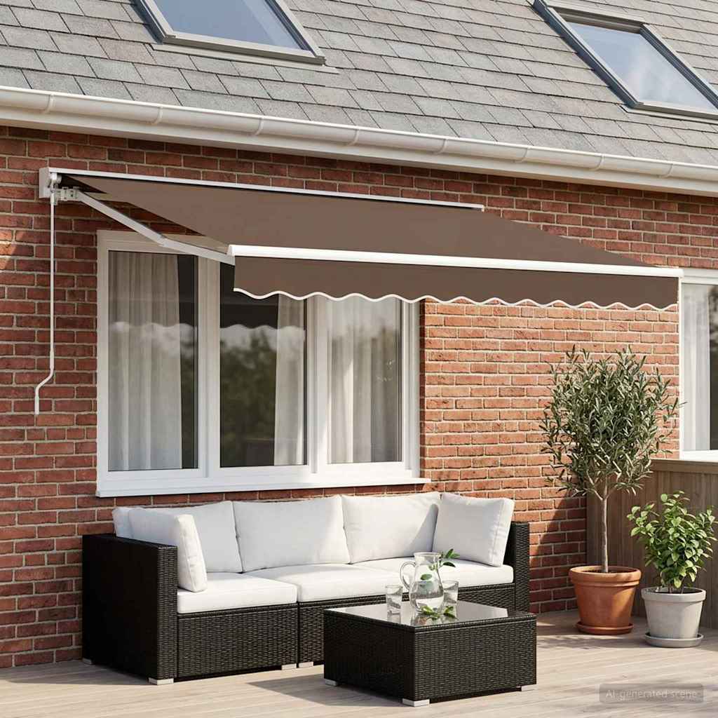 Retractable Awning Taupe 2.5 x 2 m Polyester and Aluminium