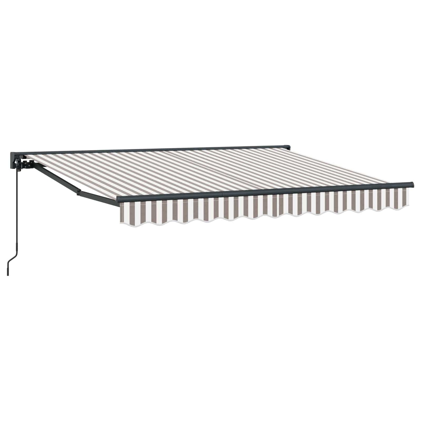 Manual Retractable Awning Light Grey and White 2.5 x 2 m