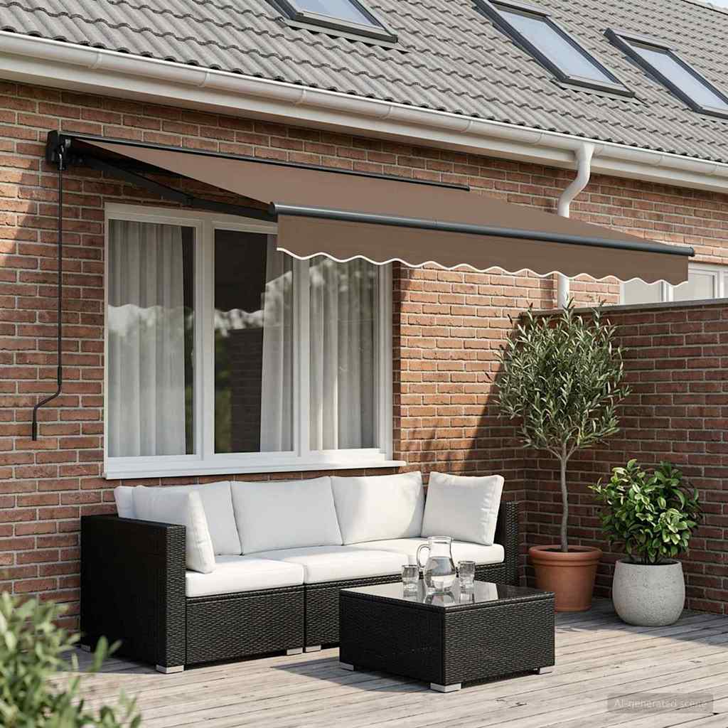 Manual Retractable Awning Taupe 2.5 x 2 m