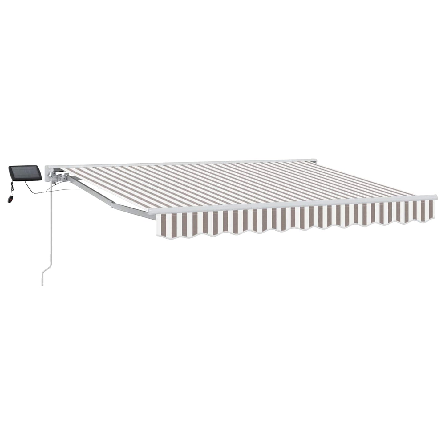 Manual Awning Frame with LEDs Light Grey and White 2.5 x 2 m