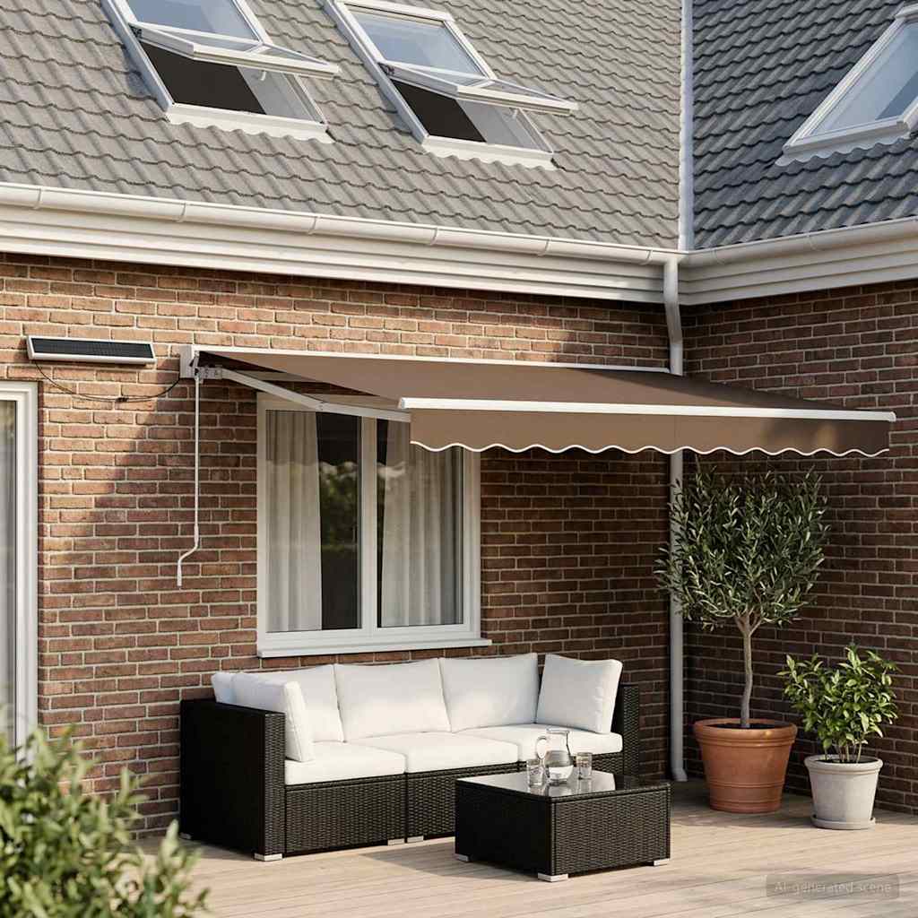 Electric Retractable Awning Taupe 3 x 2.5 m