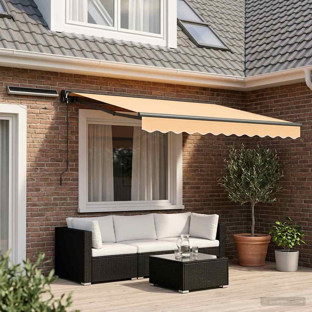 Electric Retractable Awning Sand 3.5 x 2 m