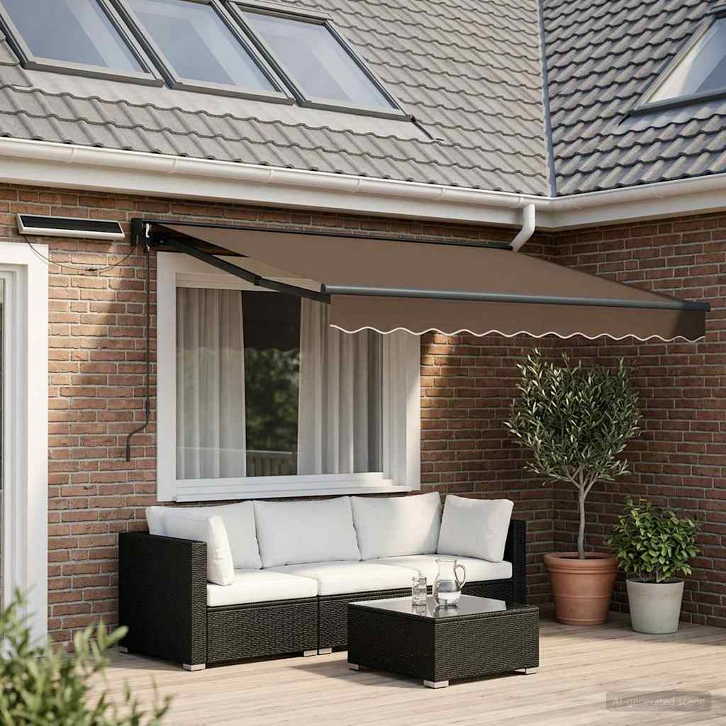 Electric Retractable Awning Taupe 2.5 x 2 m