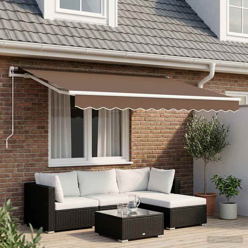 Retractable Awning Taupe 300 x 250 cm Polyester and Aluminium