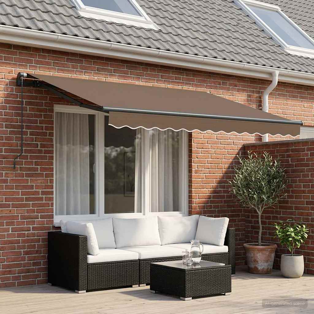 Retractable Awning Taupe 2.5 x 2 m Fabric