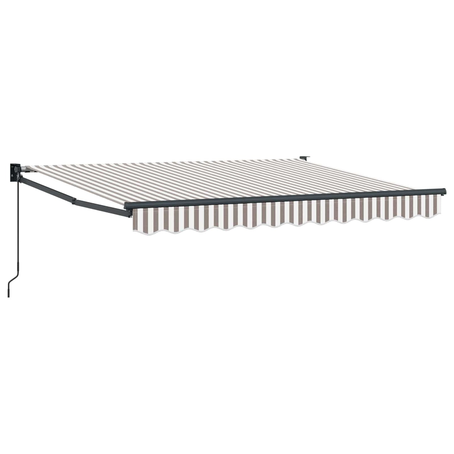 Retractable Awning Light Grey and White 3.5 x 2 m