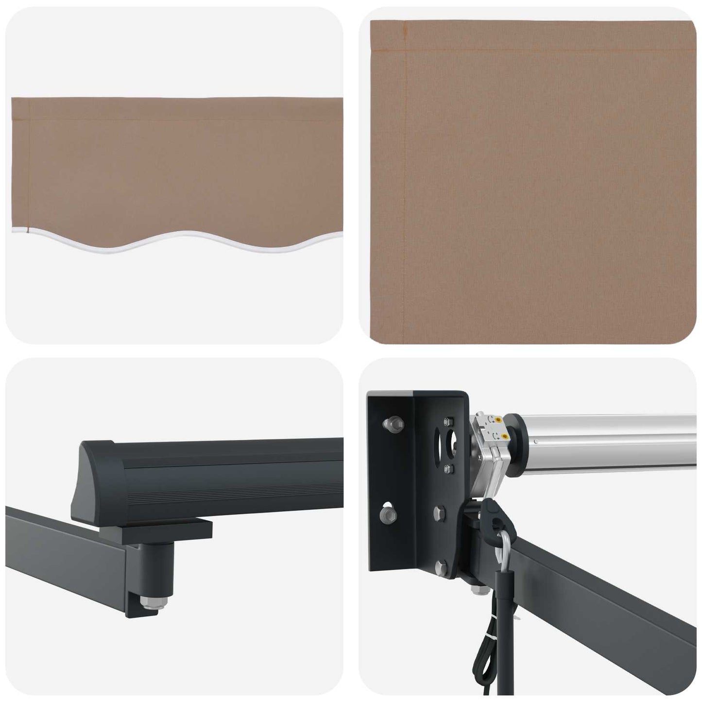 Electric Retractable Awning Taupe 100% Polyester and Aluminium