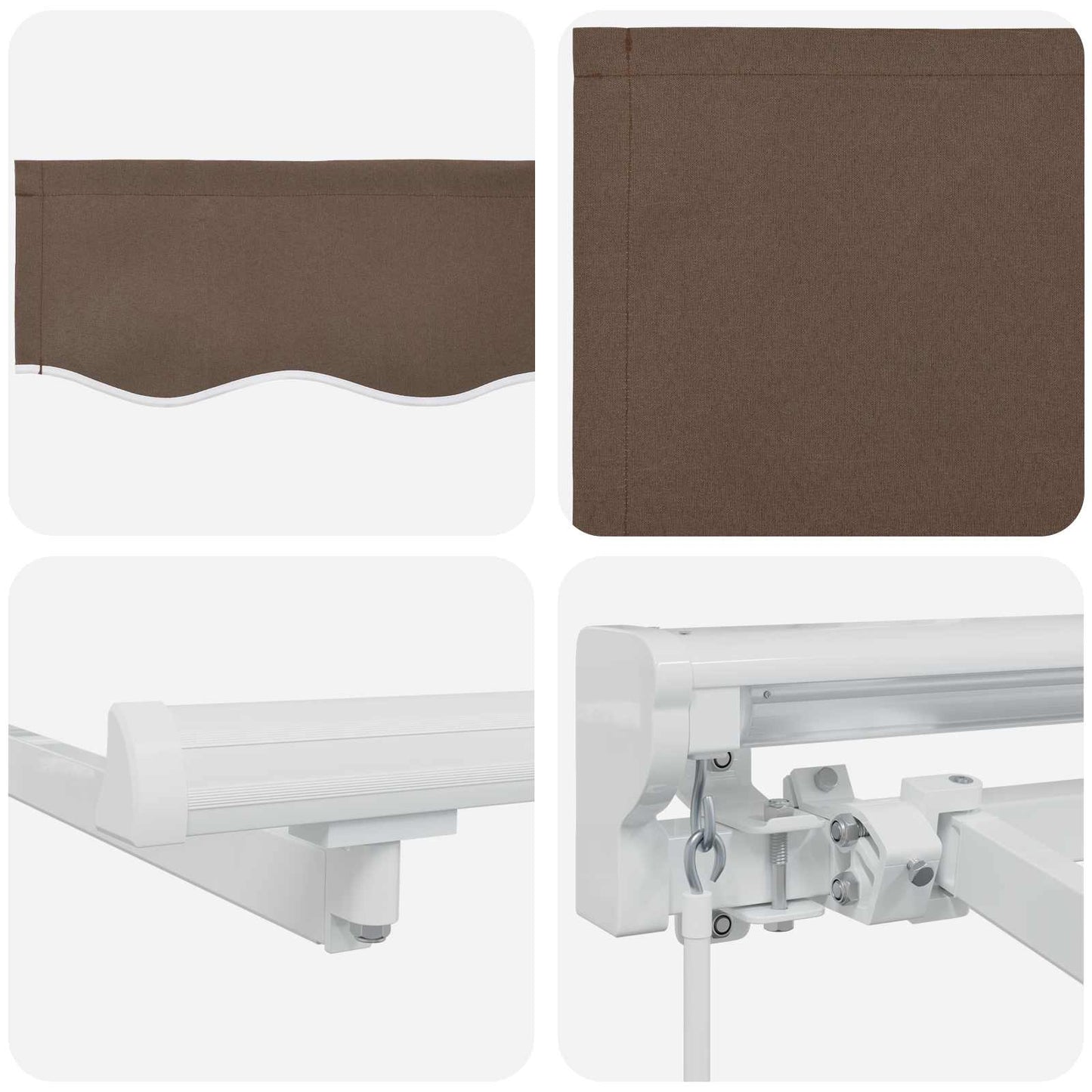 Manual Awning Frame with LEDs Taupe 3.5 x 2 m