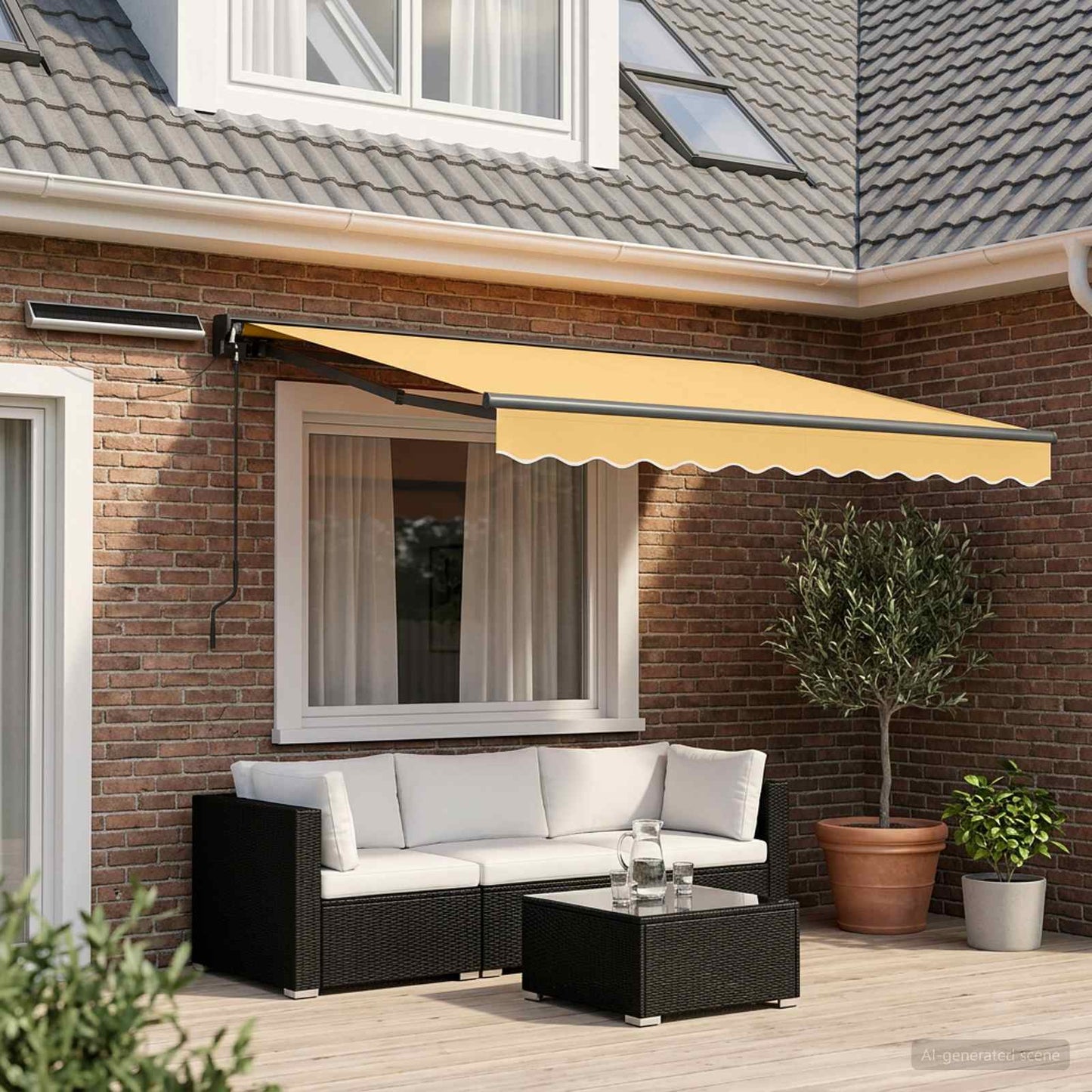 Electric Retractable Awning Sand 3.5 x 2 m