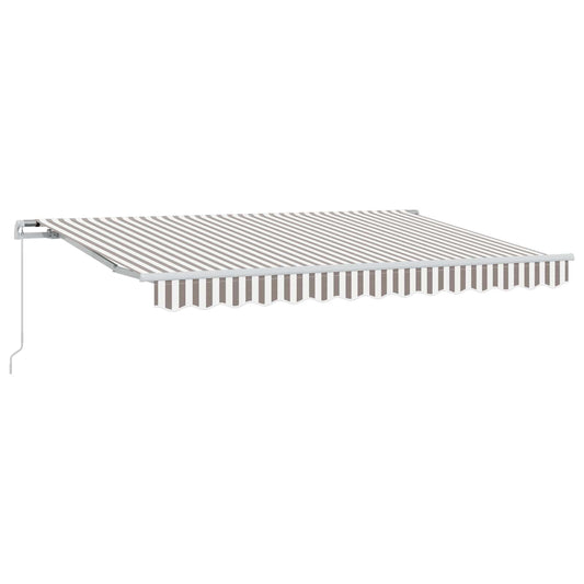 Retractable Awning Light Grey and White 3.5 x 2 m Fabric