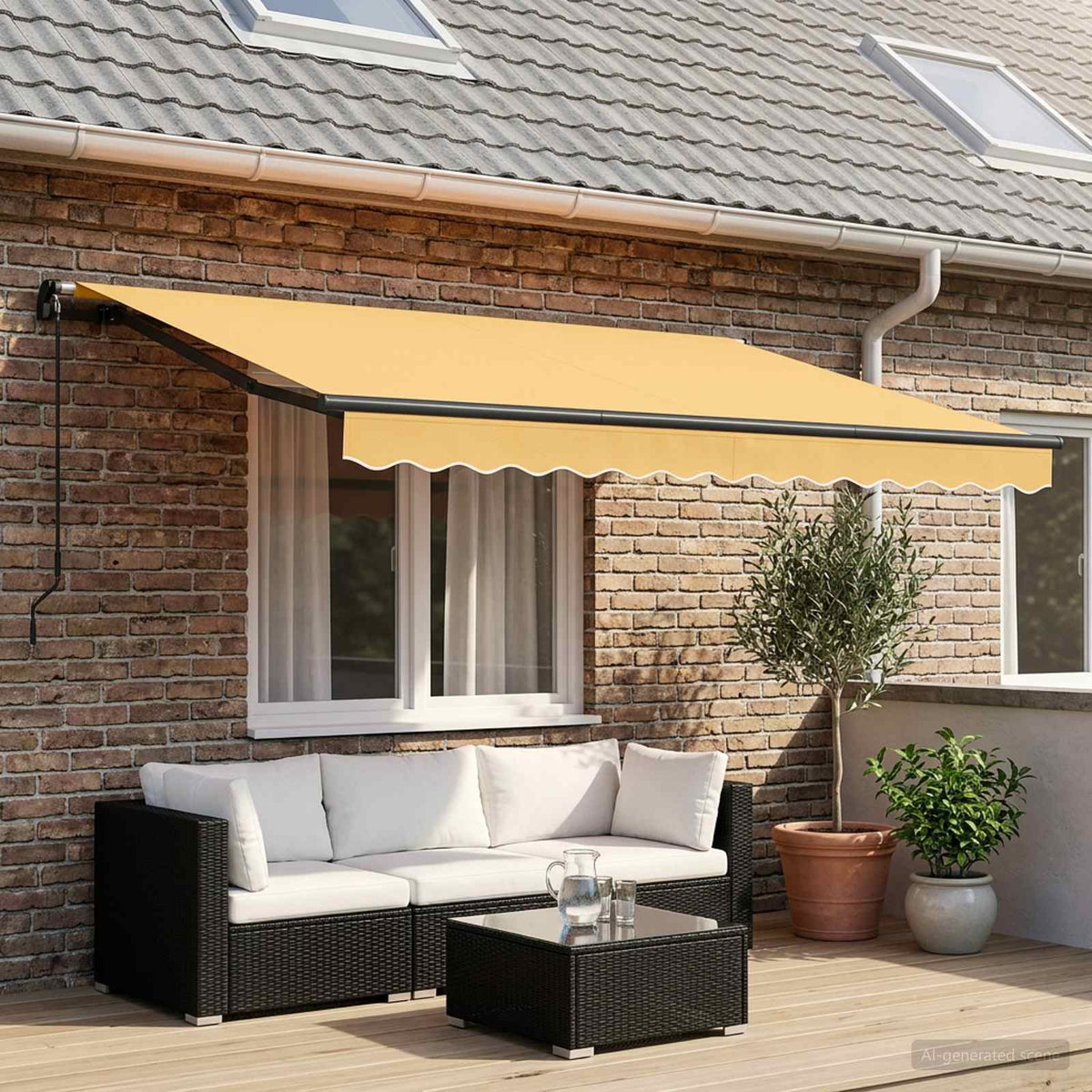 Retractable Awning Sand 3.5 x 2 m Fabric