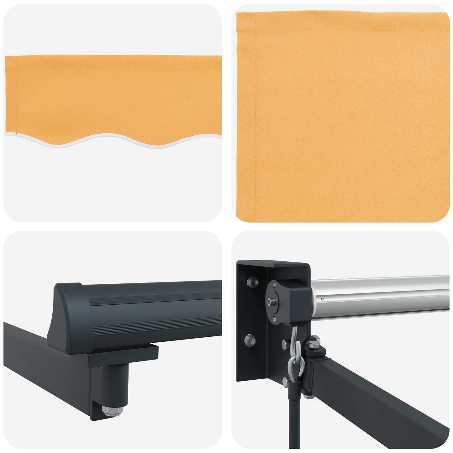 Retractable Awning Sand 4 x 2 m 100% Polyester and Aluminium