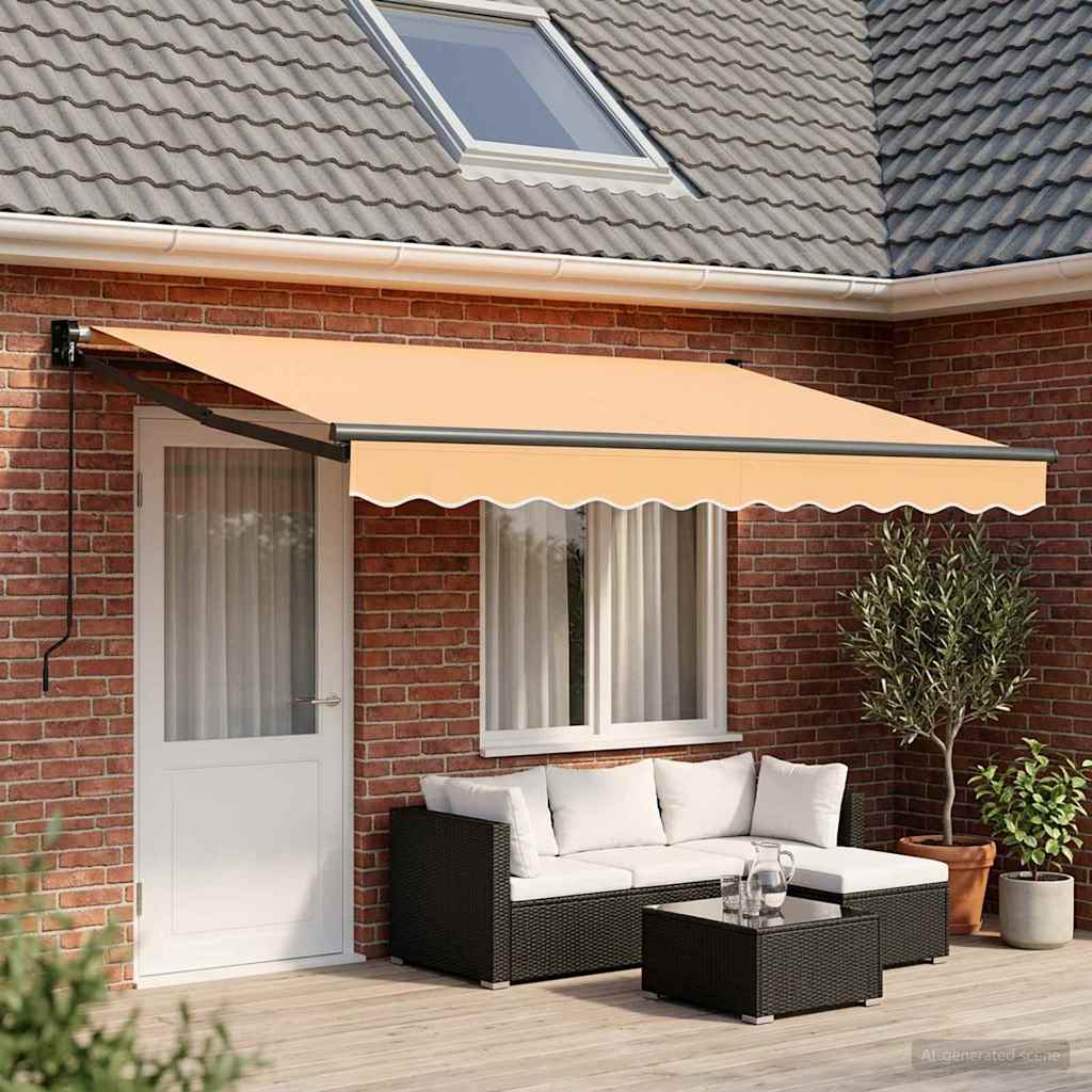 Retractable Awning Sand 4 x 2 m 100% Polyester and Aluminium