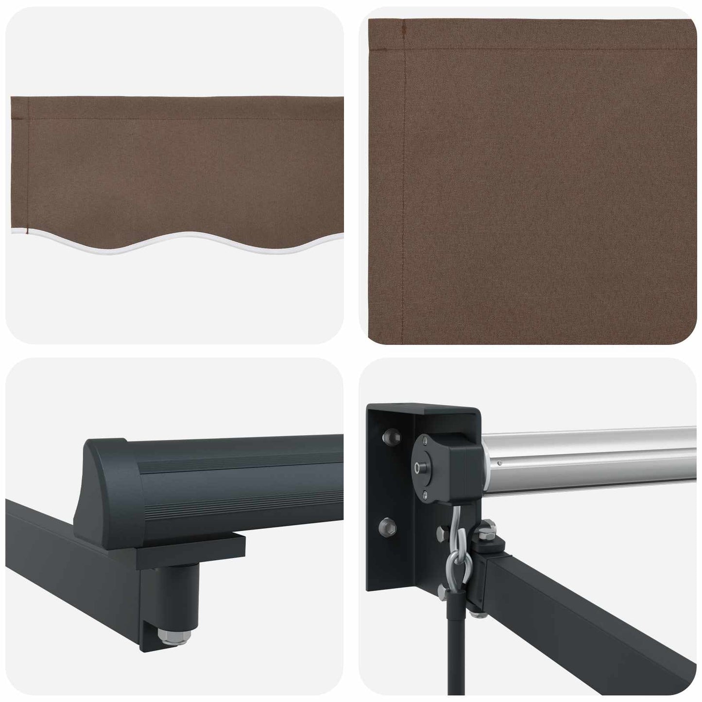 Retractable Awning Taupe 4 x 2 m 100% Polyester and Aluminium