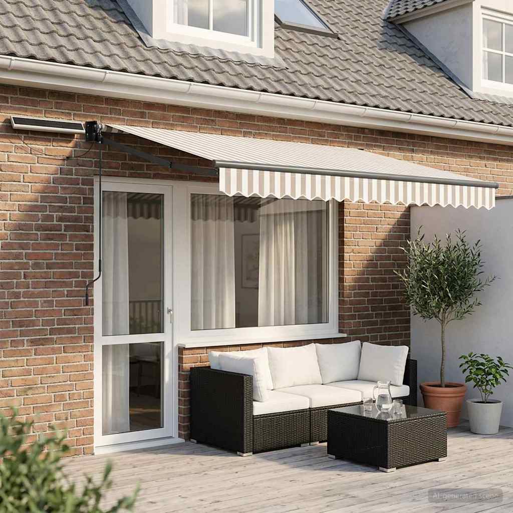 Electric Retractable Awning Light Grey and White