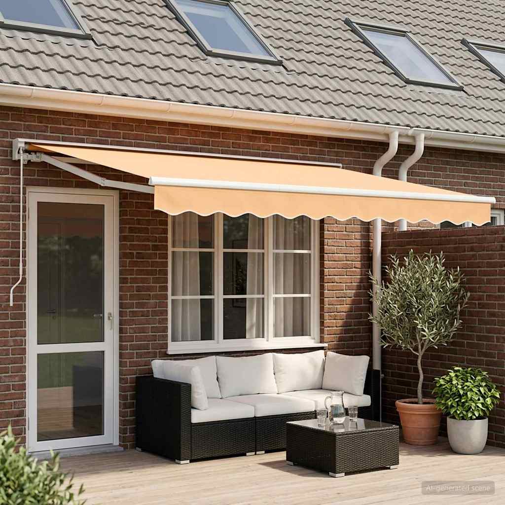Manual Retractable Awning Sand 4.5 x 3.5 m