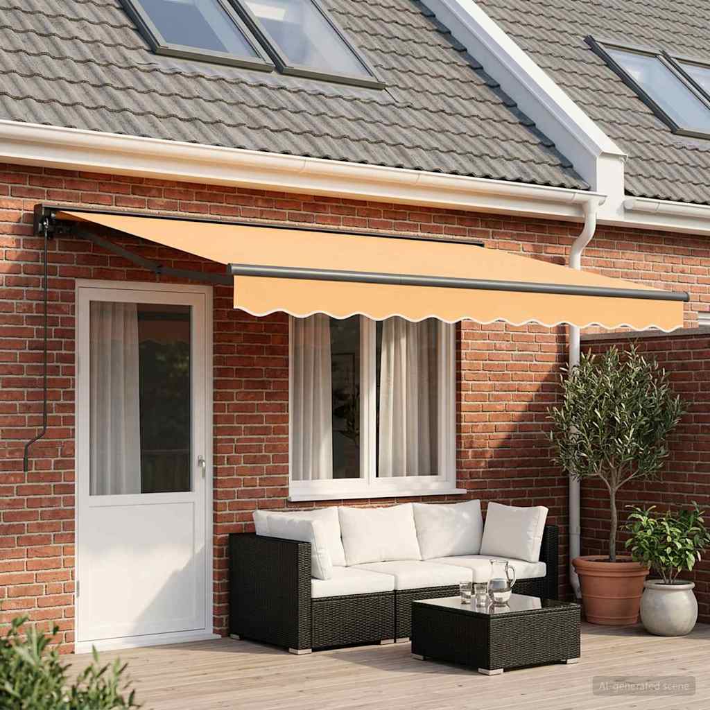 Manual Retractable Awning Sand 4 x 2 m Polyester and Aluminium
