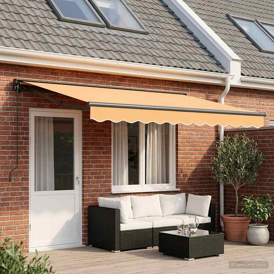 Retractable Awning Sand 4.5 x 3 m Polyester and Aluminium