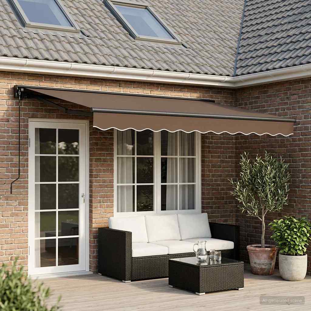 Manual Retractable Awning Taupe 4.5 x 3.5 m