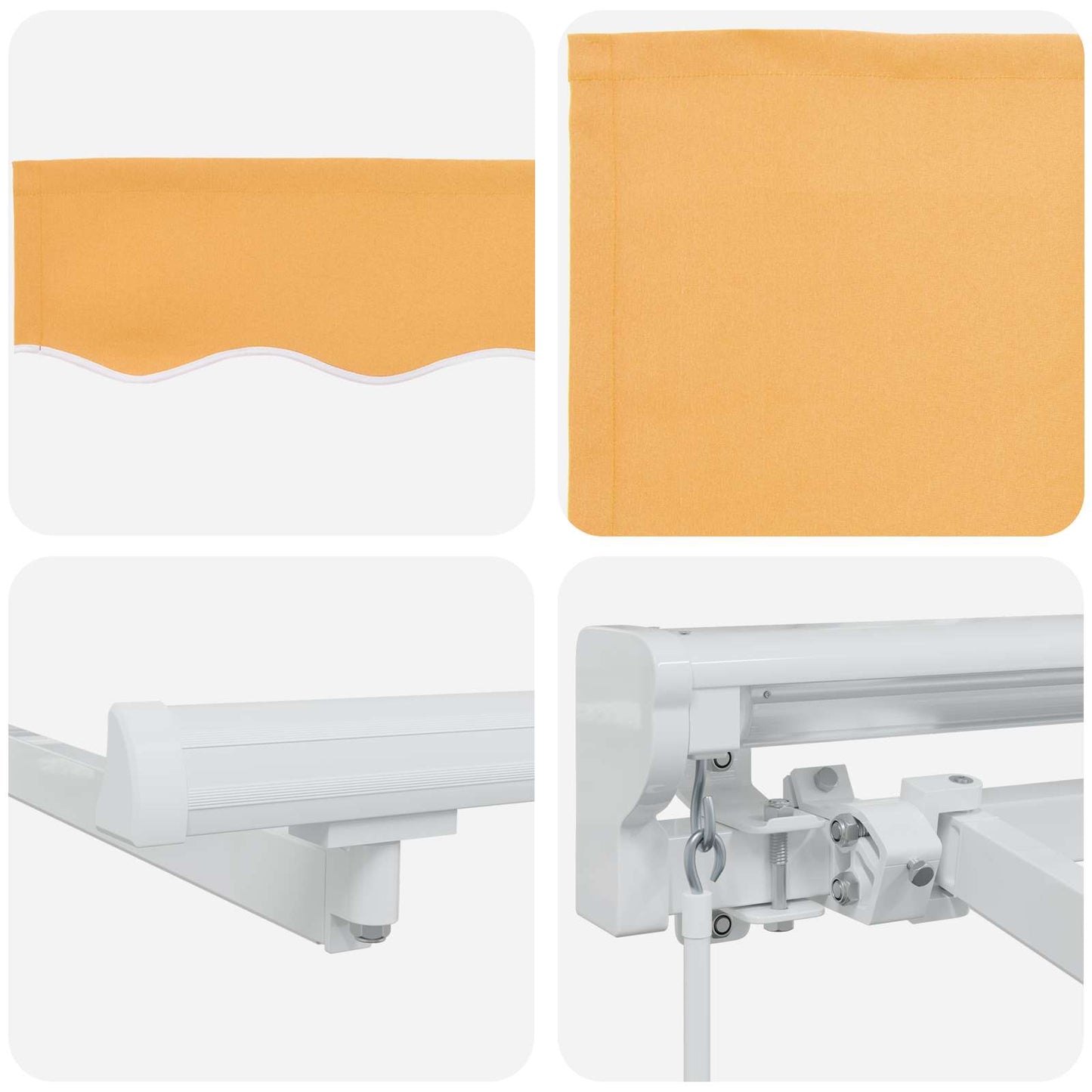 Manual Awning Frame with LEDs Sand 4 x 2 m