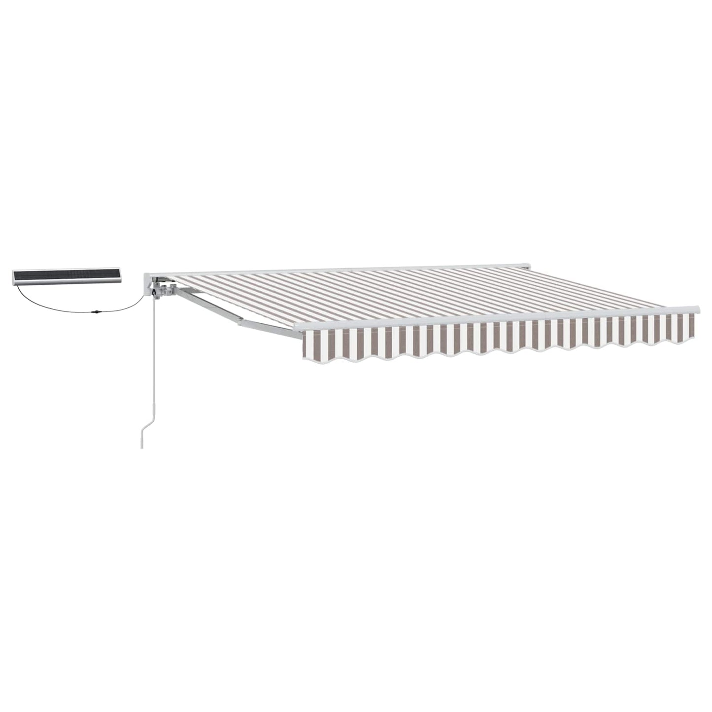 Electric Retractable Awning Light Grey and White 4 x 2 m