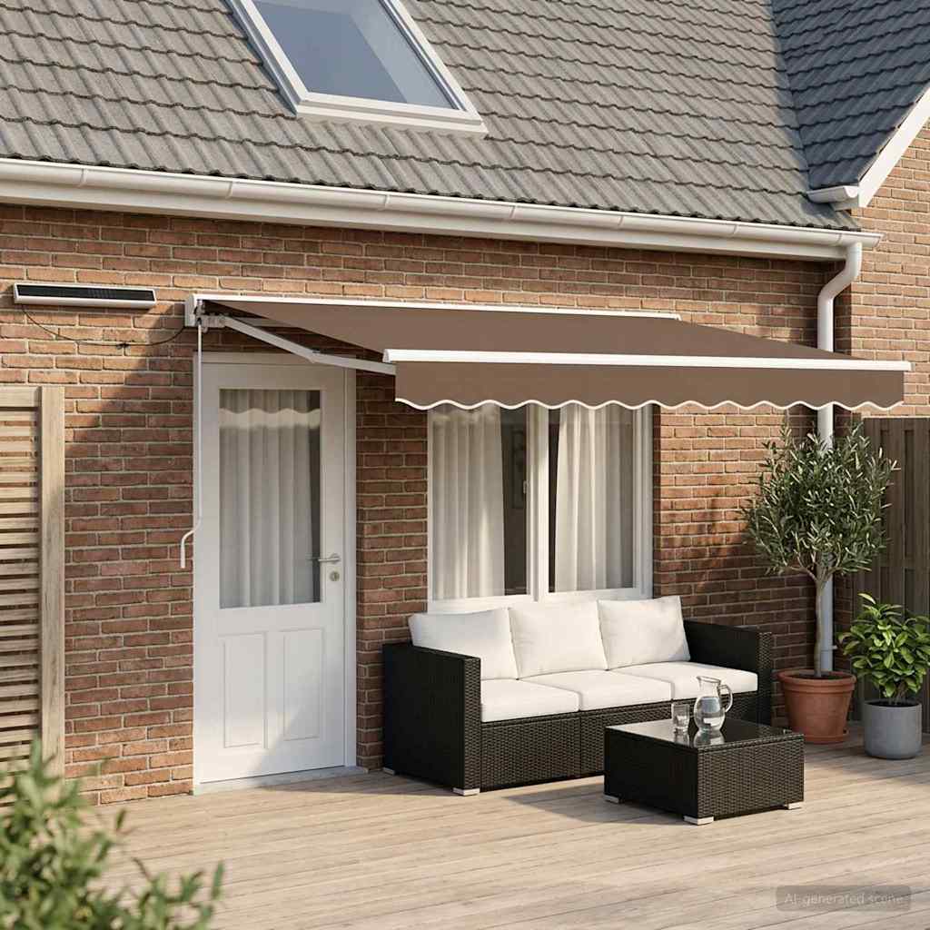 Electric Retractable Awning Taupe 4 x 2 m