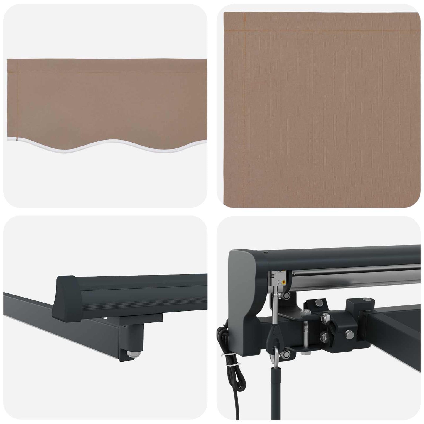 Electric Retractable Awning Taupe 4 x 2 m