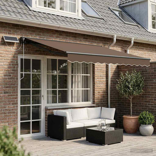 Electric Retractable Awning Taupe 5 x 3.5 m
