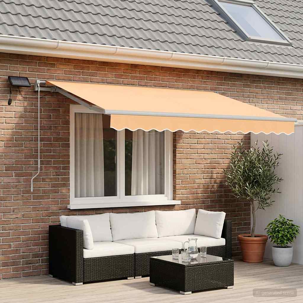 Retractable Awning Sand 300 x 250 cm Fabric and Aluminium