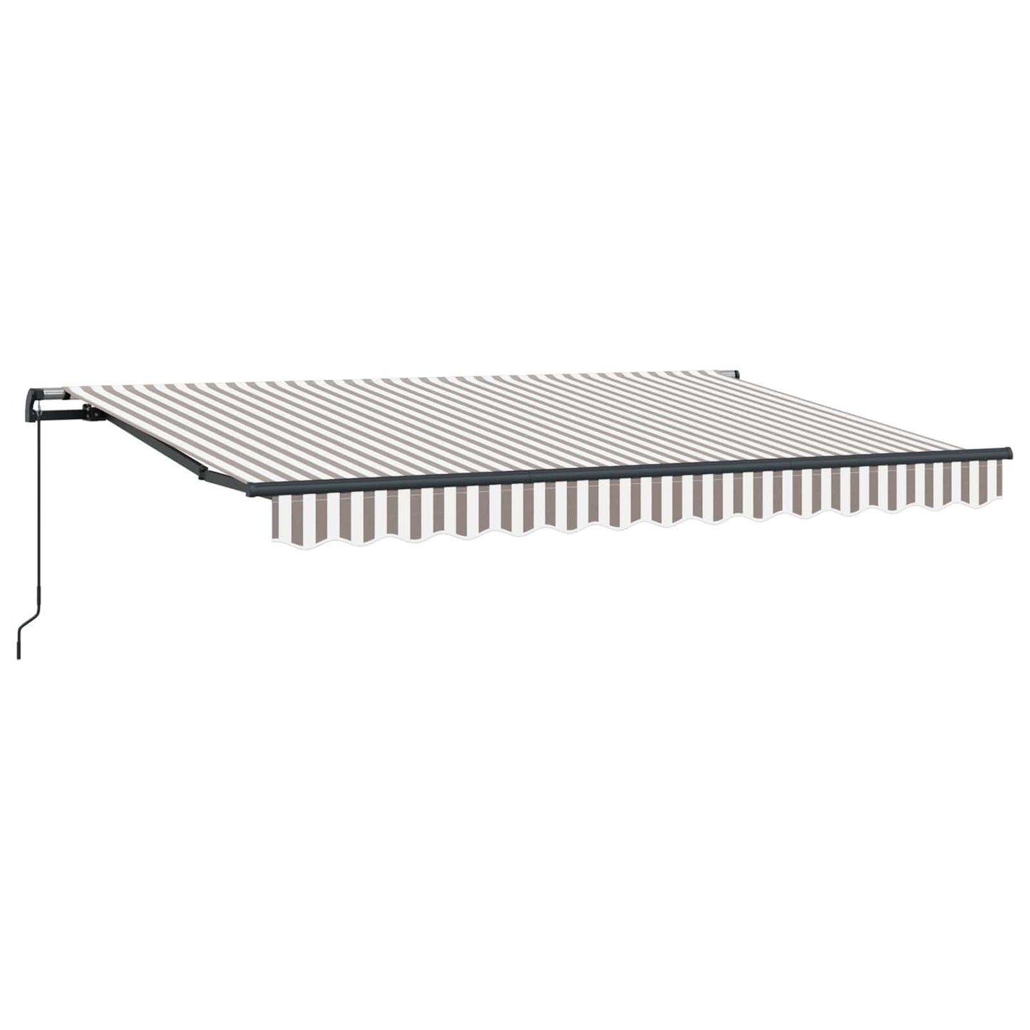 Retractable Awning Light Grey and White 300 x 250 cm