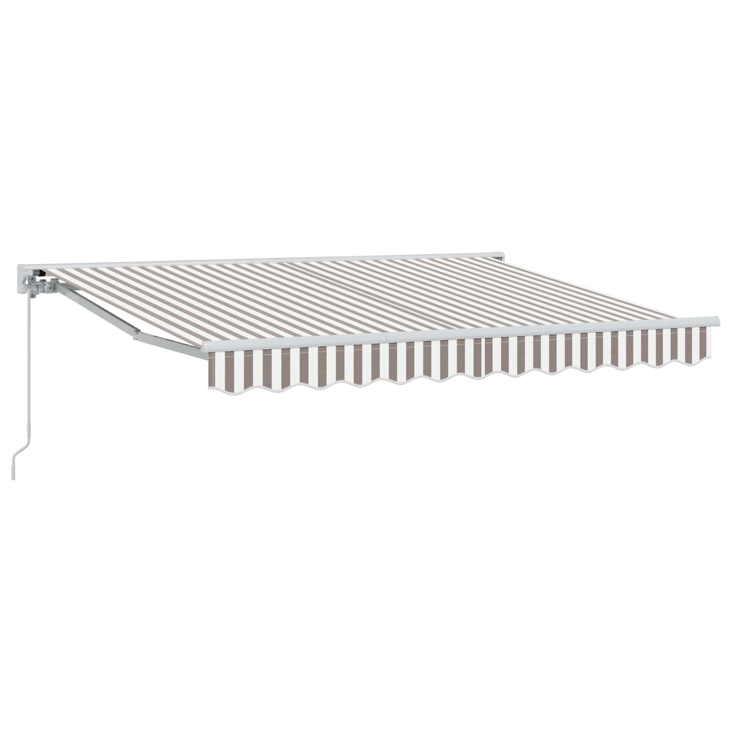 Manual Retractable Awning Light Grey and White 3 x 2.5 m