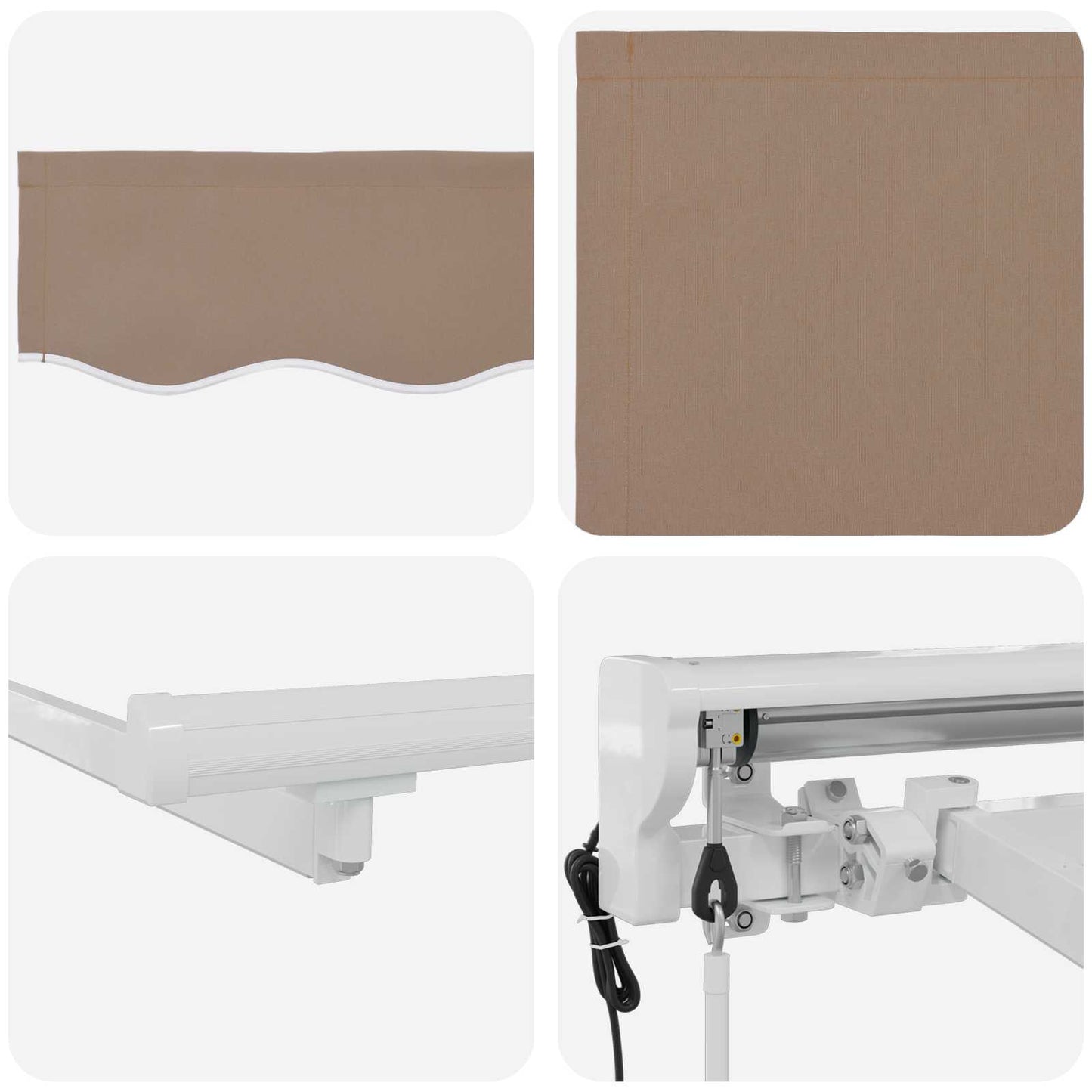 Electric Retractable Awning Taupe 3 x 2.5 m