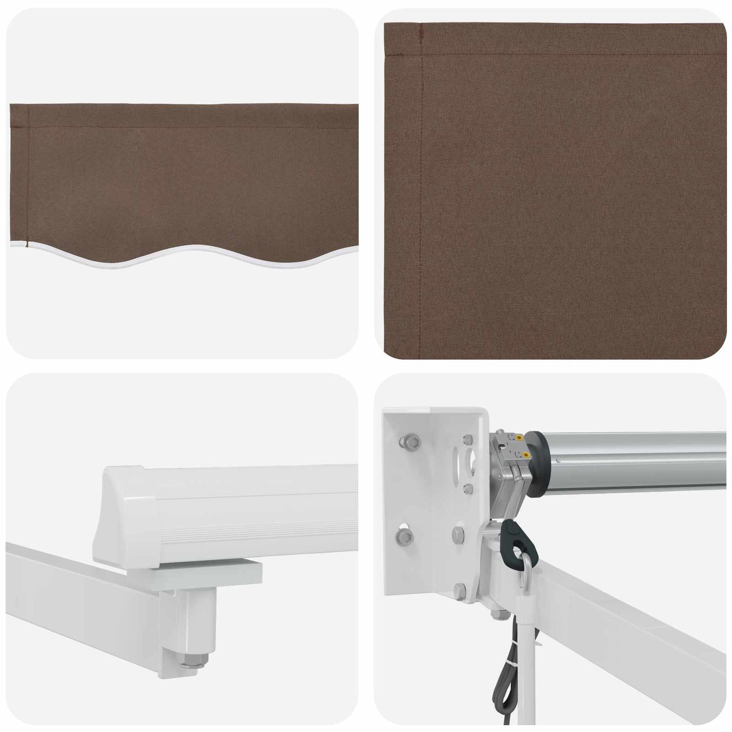 Electric Retractable Awning Taupe 100% Polyester and Aluminium