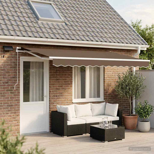 Retractable Awning Taupe 600 x 300 cm Fabric and Aluminium