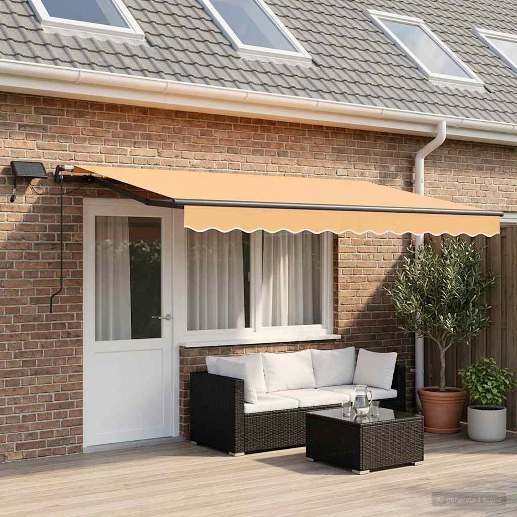 Retractable Awning Sand 600 x 350 cm Fabric and Aluminium