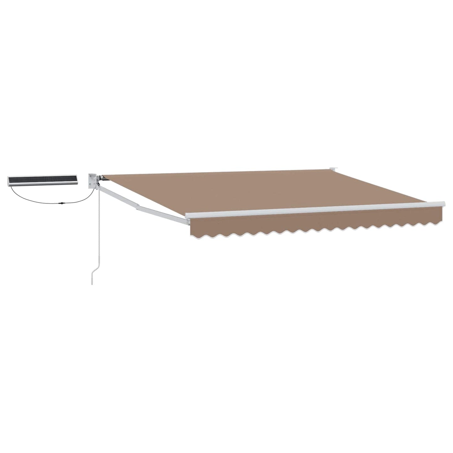 Electric Retractable Awning Taupe 100% Polyester and Aluminium