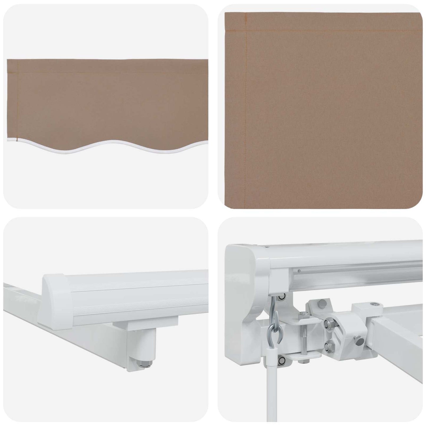 Manual Awning Frame with LEDs Taupe 4 x 3 m