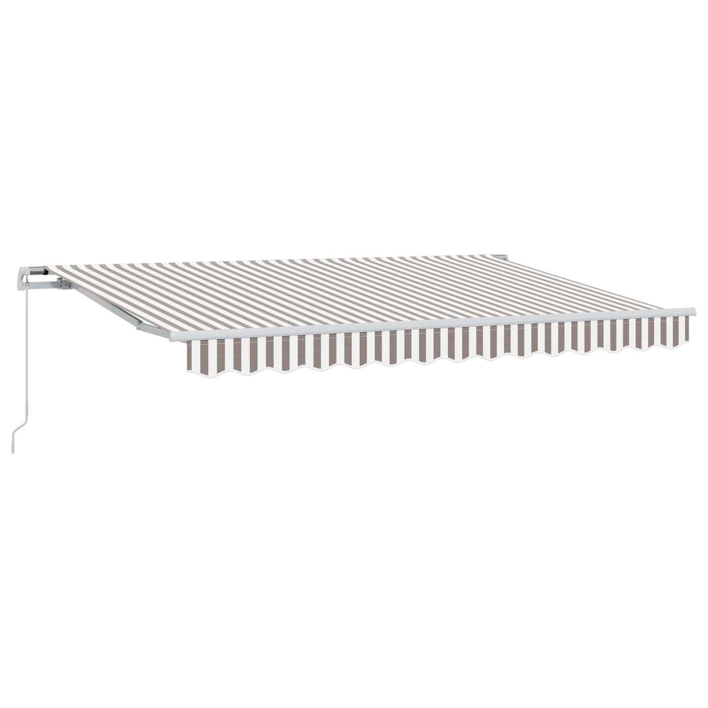 Retractable Awning Light Grey and White 400 x 350 cm
