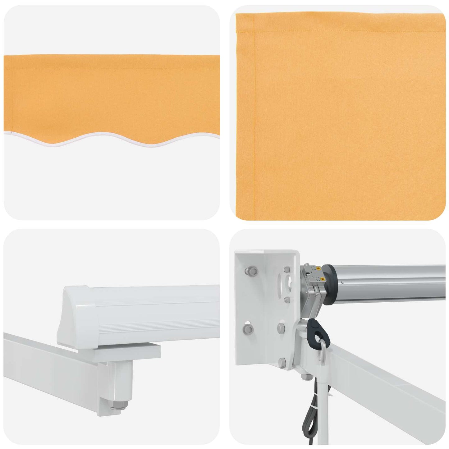 Electric Retractable Awning Sand 100% Polyester and Aluminium
