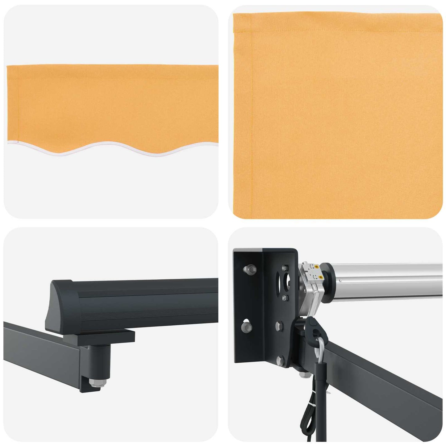 Electric Retractable Awning Sand 100% Polyester and Aluminium