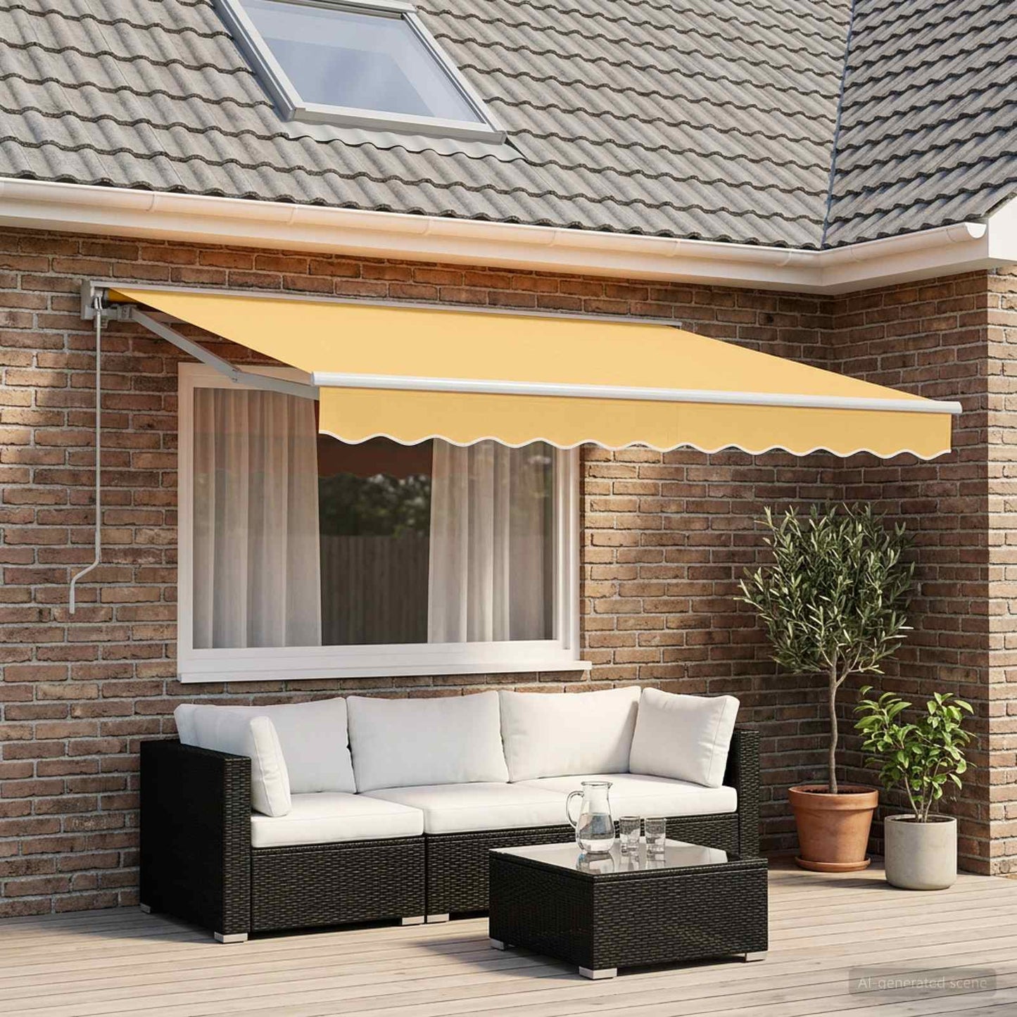 Manual Retractable Awning Sand 4.5 x 3 m
