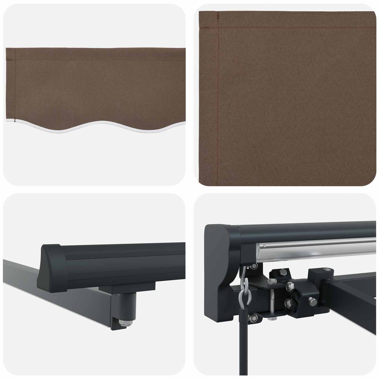 Manual Awning Frame with LEDs Taupe 4.5 x 3 m