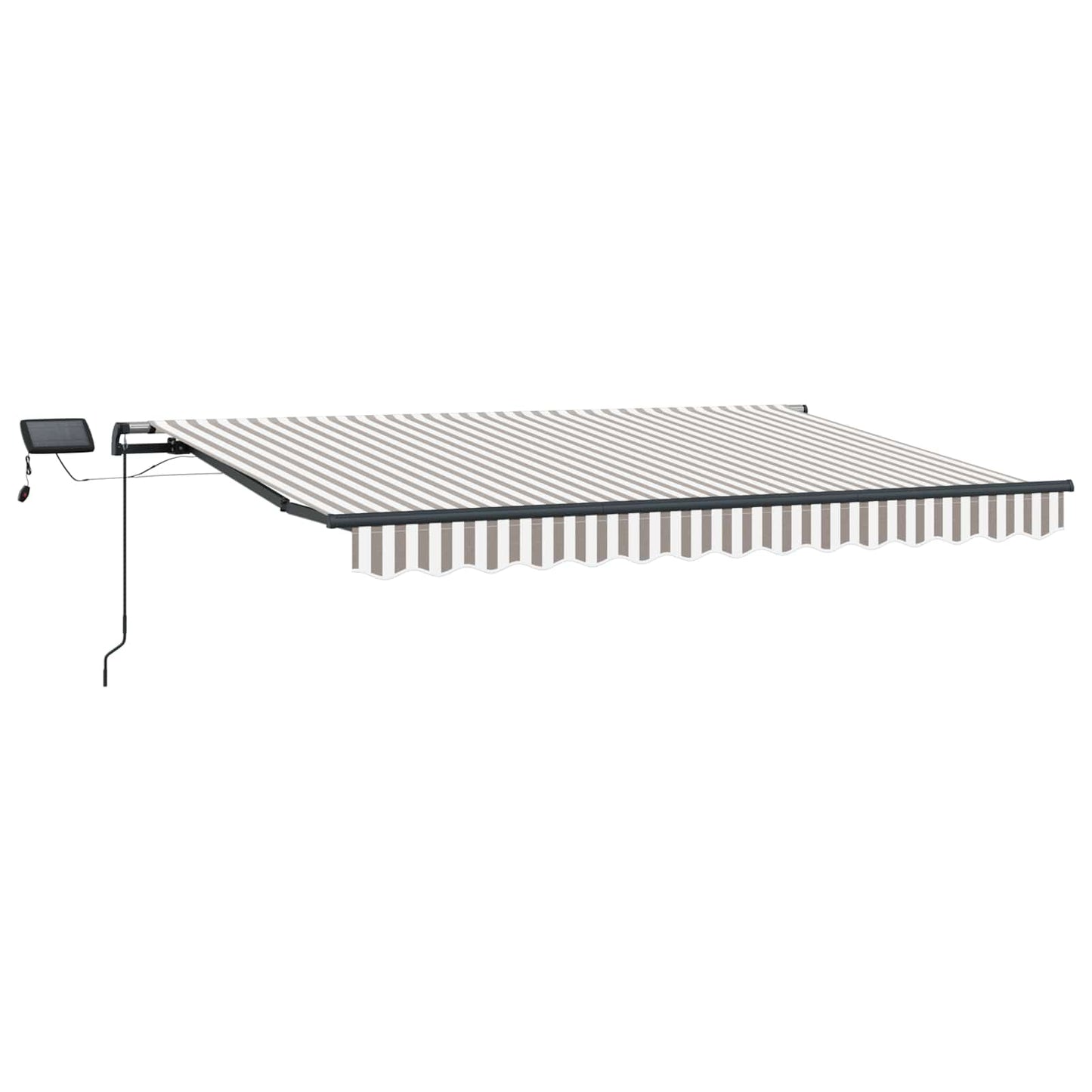 Retractable Awning Light Grey and White 500 x 300 cm Fabric