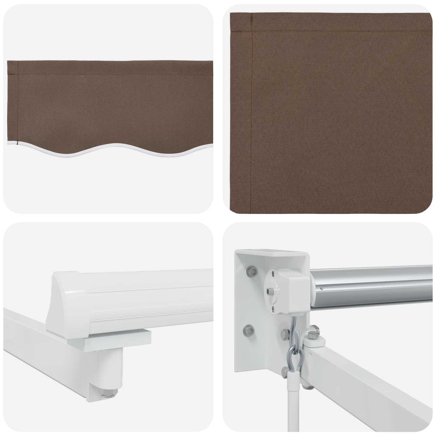 Manual Retractable Awning with LEDs Taupe