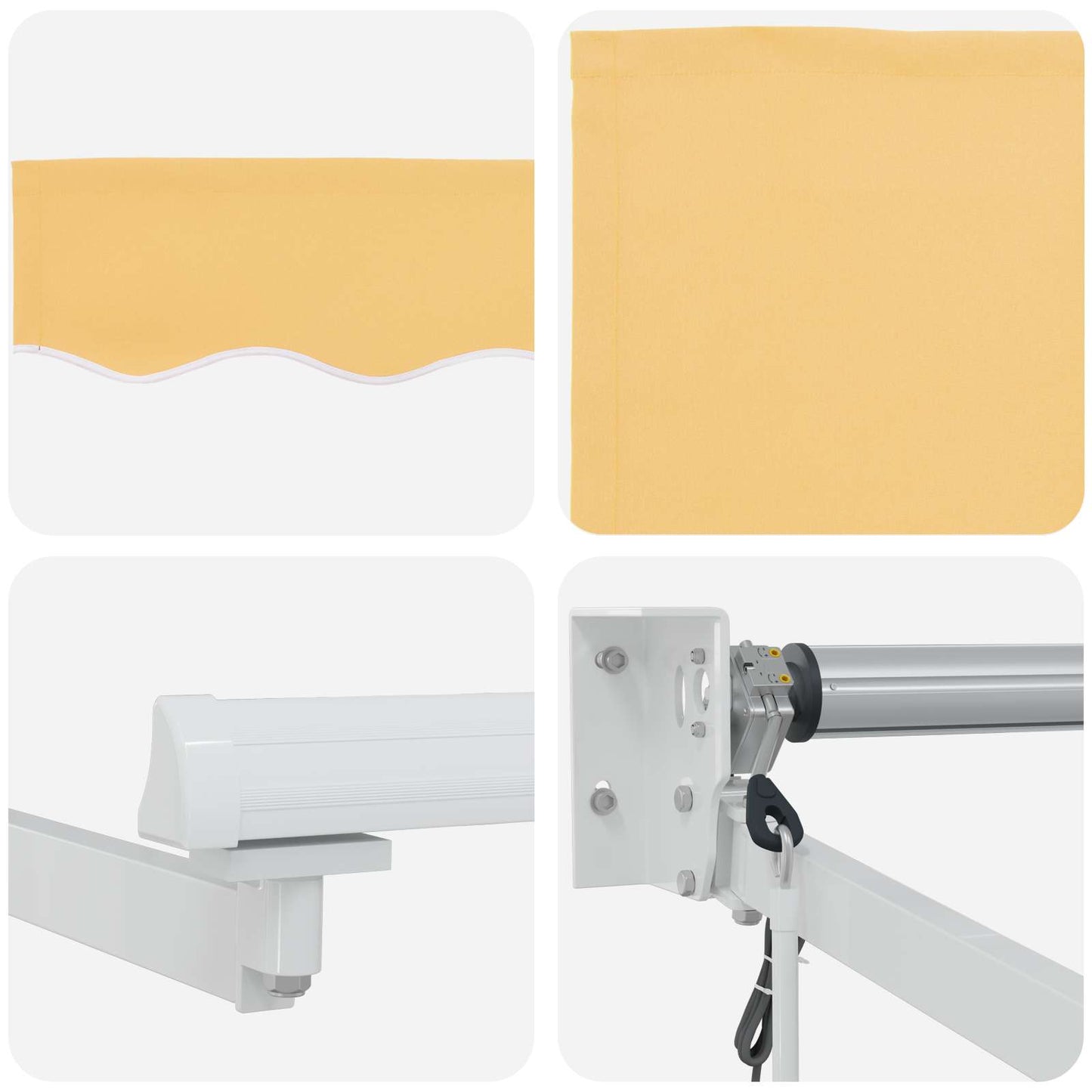 Electric Retractable Awning Sand 100% Polyester and Aluminium