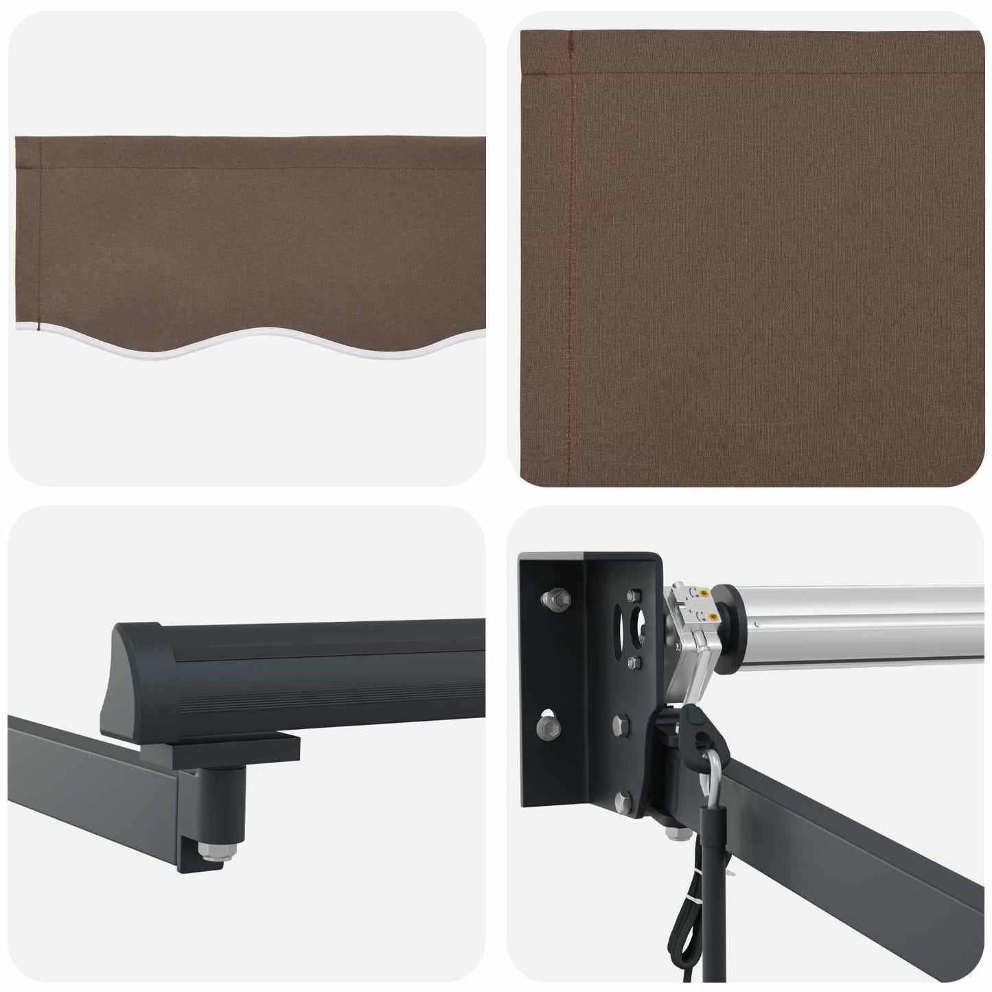 Electric Retractable Awning Taupe 100% Polyester and Aluminium
