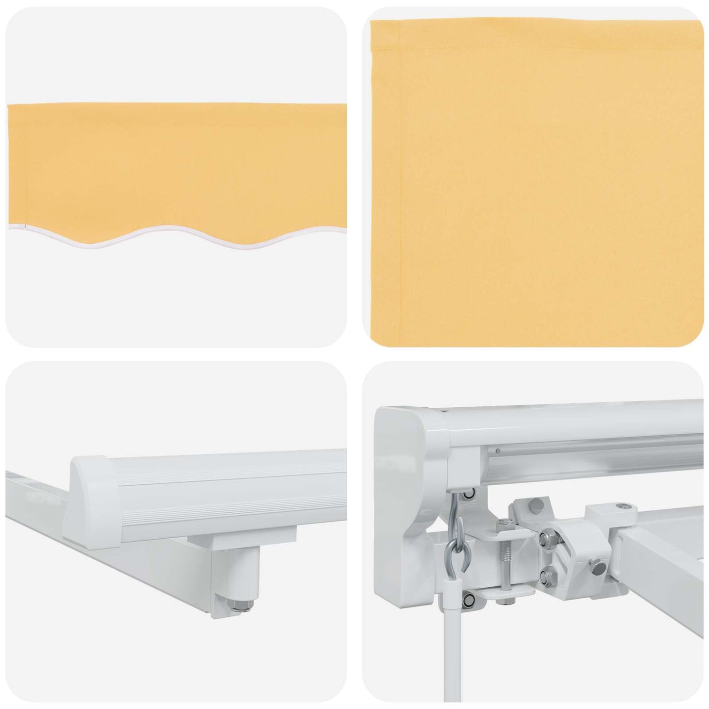 Manual Awning Frame with LEDs Sand 5 x 3 m