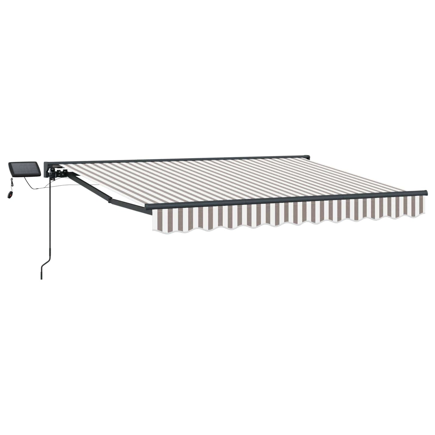 Manual Awning Frame with LEDs Light Grey and White 5 x 3 m