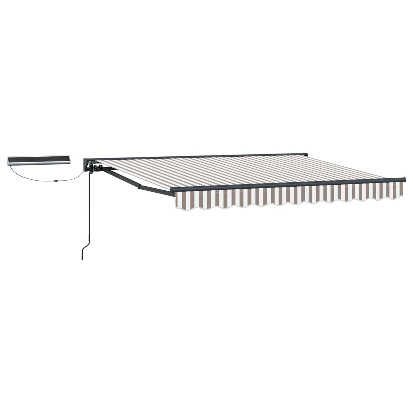 Electric Retractable Awning Light Grey and White 5 x 3.5 m
